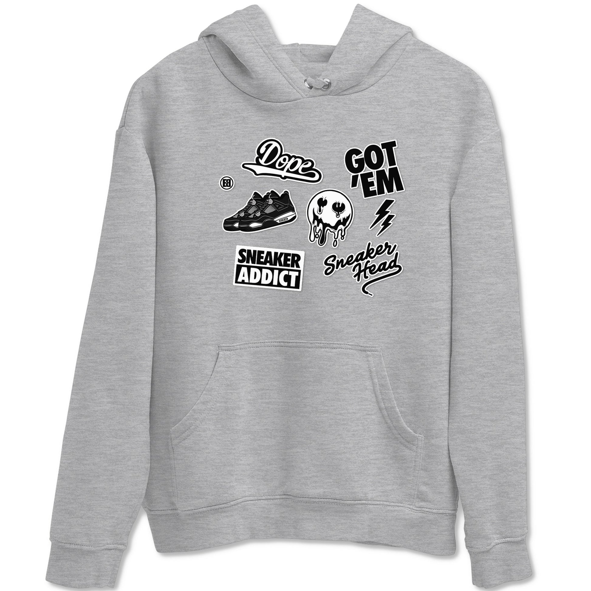 AJ4 White Thunder shirts to match jordans Sneakerhead Sticker sneaker match tees Air Jordan 4 White Thunder SNRT Sneaker Tees streetwear brand Heather Grey 2 unisex cotton tee