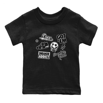 AJ4 White Thunder shirts to match jordans Sneakerhead Sticker sneaker match tees Air Jordan 4 White Thunder SNRT Sneaker Tees streetwear brand Baby and Youth Black 2 cotton tee