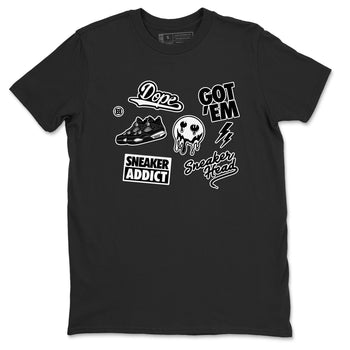 AJ4 White Thunder shirts to match jordans Sneakerhead Sticker sneaker match tees Air Jordan 4 White Thunder SNRT Sneaker Tees streetwear brand Black 2 unisex cotton tee