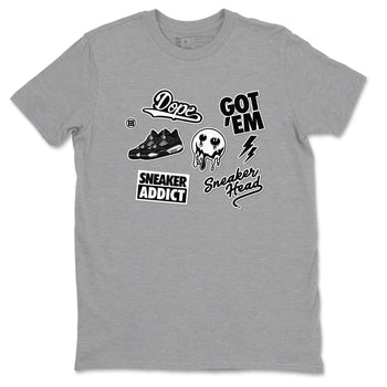 AJ4 White Thunder shirts to match jordans Sneakerhead Sticker sneaker match tees Air Jordan 4 White Thunder SNRT Sneaker Tees streetwear brand Heather Grey 2 unisex cotton tee