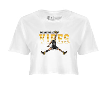Air Jordan 1 High OG Black Metallic Gold shirts to match jordans Sneakerhead Vibes sneaker match tees Jordan 1 Black Metallic Gold SNRT Sneaker Tees streetwear brand White 2 crop tee