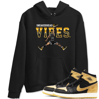 Air Jordan 1 High OG Black Metallic Gold shirts to match jordans Sneakerhead Vibes sneaker match tees Jordan 1 Black Metallic Gold SNRT Sneaker Tees streetwear brand Black 1 unisex cotton tee
