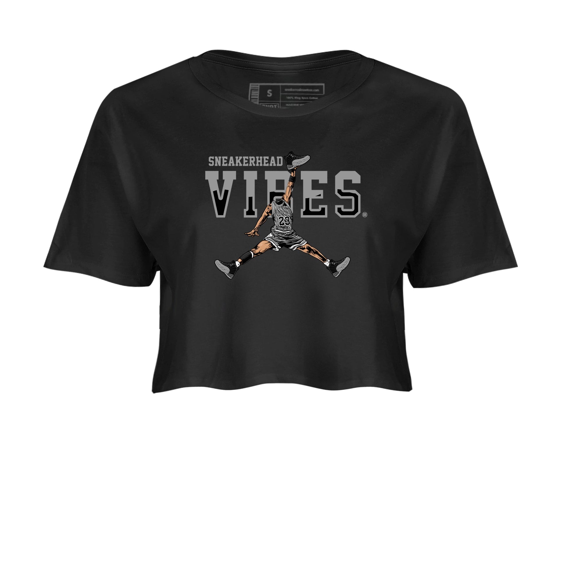 12s Black Wolf Grey shirts to match jordans Sneakerhead Vibes sneaker match tees Air Jordan 12 Black Wolf Grey SNRT Sneaker Release Tees unisex cotton Black 2 Crop Shirts