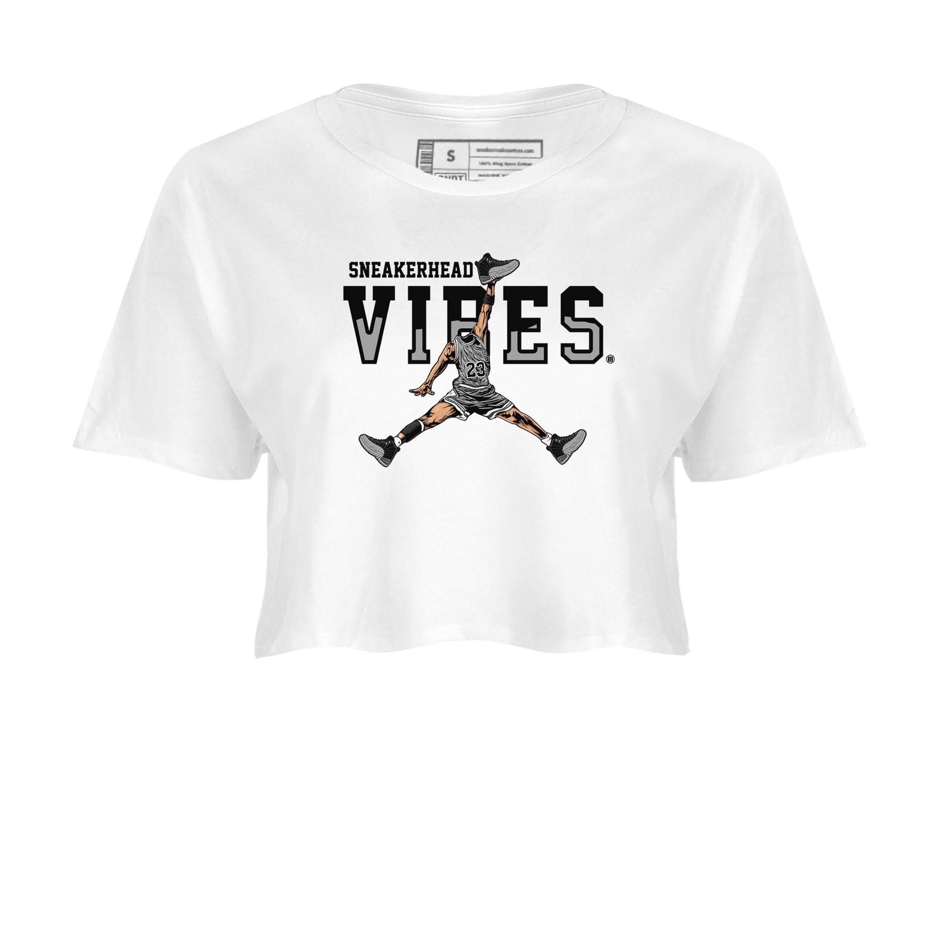 12s Black Wolf Grey shirts to match jordans Sneakerhead Vibes sneaker match tees Air Jordan 12 Black Wolf Grey SNRT Sneaker Release Tees unisex cotton White 2 Crop Shirts