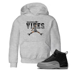 12s Black Wolf Grey shirts to match jordans Sneakerhead Vibes sneaker match tees Air Jordan 12 Black Wolf Grey SNRT Sneaker Release Tees Youth Baby Heather Grey 1 crew neck shirts