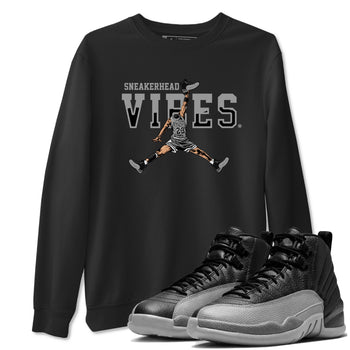 12s Black Wolf Grey shirts to match jordans Sneakerhead Vibes sneaker match tees Air Jordan 12 Black Wolf Grey SNRT Sneaker Release Tees unisex cotton Black 1 crew neck shirts