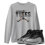 12s Black Wolf Grey shirts to match jordans Sneakerhead Vibes sneaker match tees Air Jordan 12 Black Wolf Grey SNRT Sneaker Release Tees unisex cotton Heather Grey 1 crew neck shirts