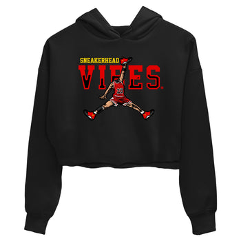 Sneakerhead Vibes womens crop tee perfect shirts to match jordans the Air Jordan 14 Challenge Red sneakers — the perfect match in Black 2.