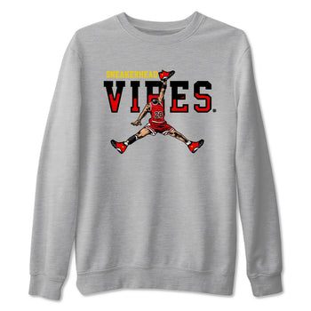 Sneakerhead Vibes sneaker match t-shirt styled to complete your fit with the Air Jordan 14 Challenge Red sneakers, graphic shirts in Heather Grey 2.