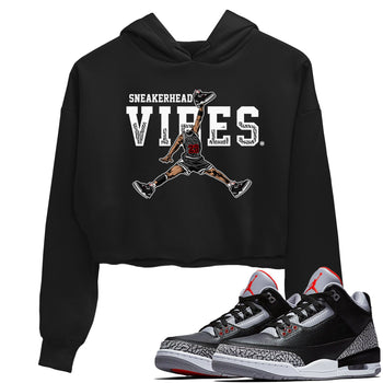 3s Black Cement shirts to match jordans Sneakerhead Vibes sneaker match tees Air Jordan 3 Retro OG Black Cement match shoes to clothes SNRT Sneaker Tees unisex cotton Black 1 crop tee