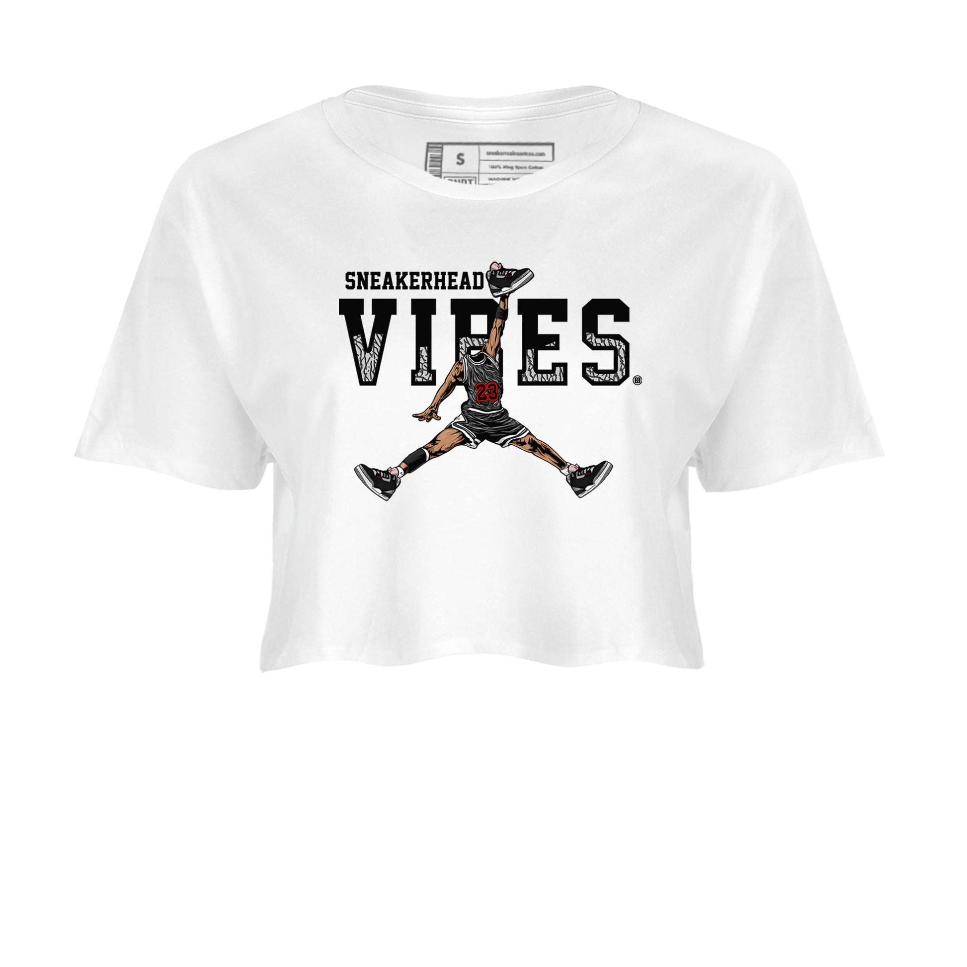 3s Black Cement shirts to match jordans Sneakerhead Vibes sneaker match tees Air Jordan 3 Retro OG Black Cement match shoes to clothes SNRT Sneaker Tees unisex cotton White 2 crop tee