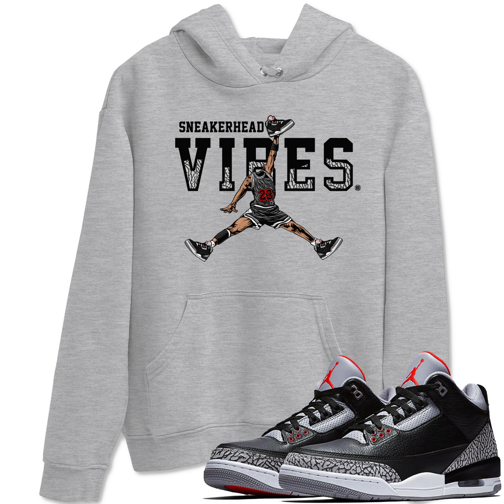 3s Black Cement shirts to match jordans Sneakerhead Vibes sneaker match tees Air Jordan 3 Retro OG Black Cement match shoes to clothes SNRT Sneaker Tees unisex cotton Heather Grey 1 shirts