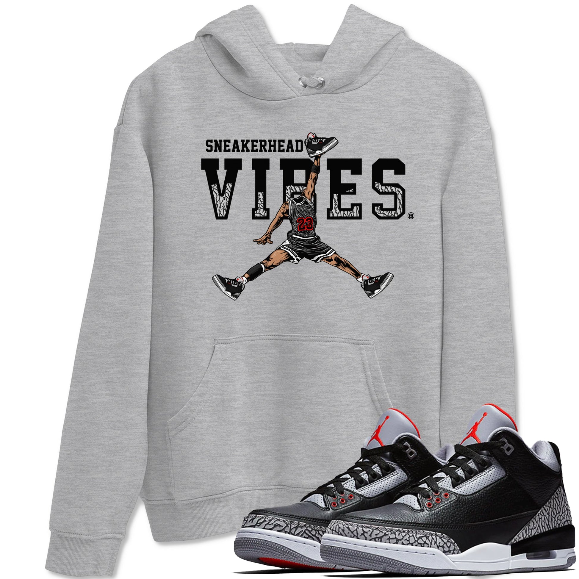 3s Black Cement shirts to match jordans Sneakerhead Vibes sneaker match tees Air Jordan 3 Retro OG Black Cement match shoes to clothes SNRT Sneaker Tees unisex cotton Heather Grey 1 shirts