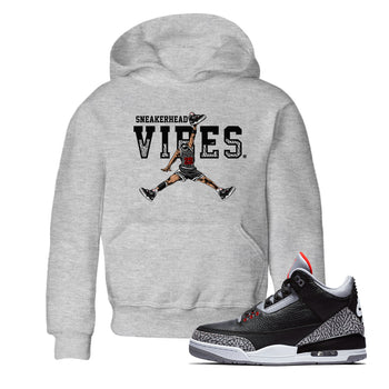 3s Black Cement shirts to match jordans Sneakerhead Vibes sneaker match tees Air Jordan 3 Retro OG Black Cement match shoes to clothes SNRT Sneaker Tees Youth Baby Heather Grey 1 tee