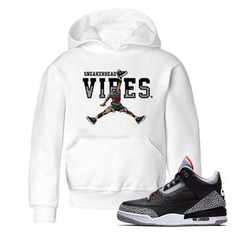 3s Black Cement shirts to match jordans Sneakerhead Vibes sneaker match tees Air Jordan 3 Retro OG Black Cement match shoes to clothes SNRT Sneaker Tees Youth Baby White 1 tee
