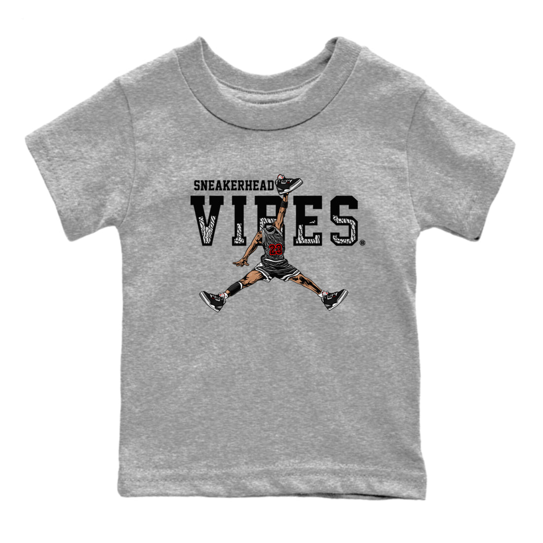 3s Black Cement shirts to match jordans Sneakerhead Vibes sneaker match tees Air Jordan 3 Retro OG Black Cement match shoes to clothes SNRT Sneaker Tees Youth Baby Heather Grey 2 tee