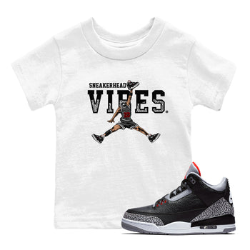 3s Black Cement shirts to match jordans Sneakerhead Vibes sneaker match tees Air Jordan 3 Retro OG Black Cement match shoes to clothes SNRT Sneaker Tees Youth Baby White 1 tee