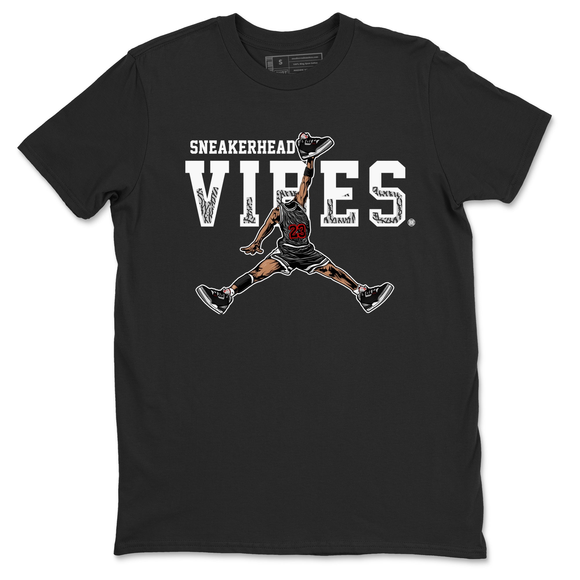 3s Black Cement shirts to match jordans Sneakerhead Vibes sneaker match tees Air Jordan 3 Retro OG Black Cement match shoes to clothes SNRT Sneaker Tees unisex cotton Black 2 shirts