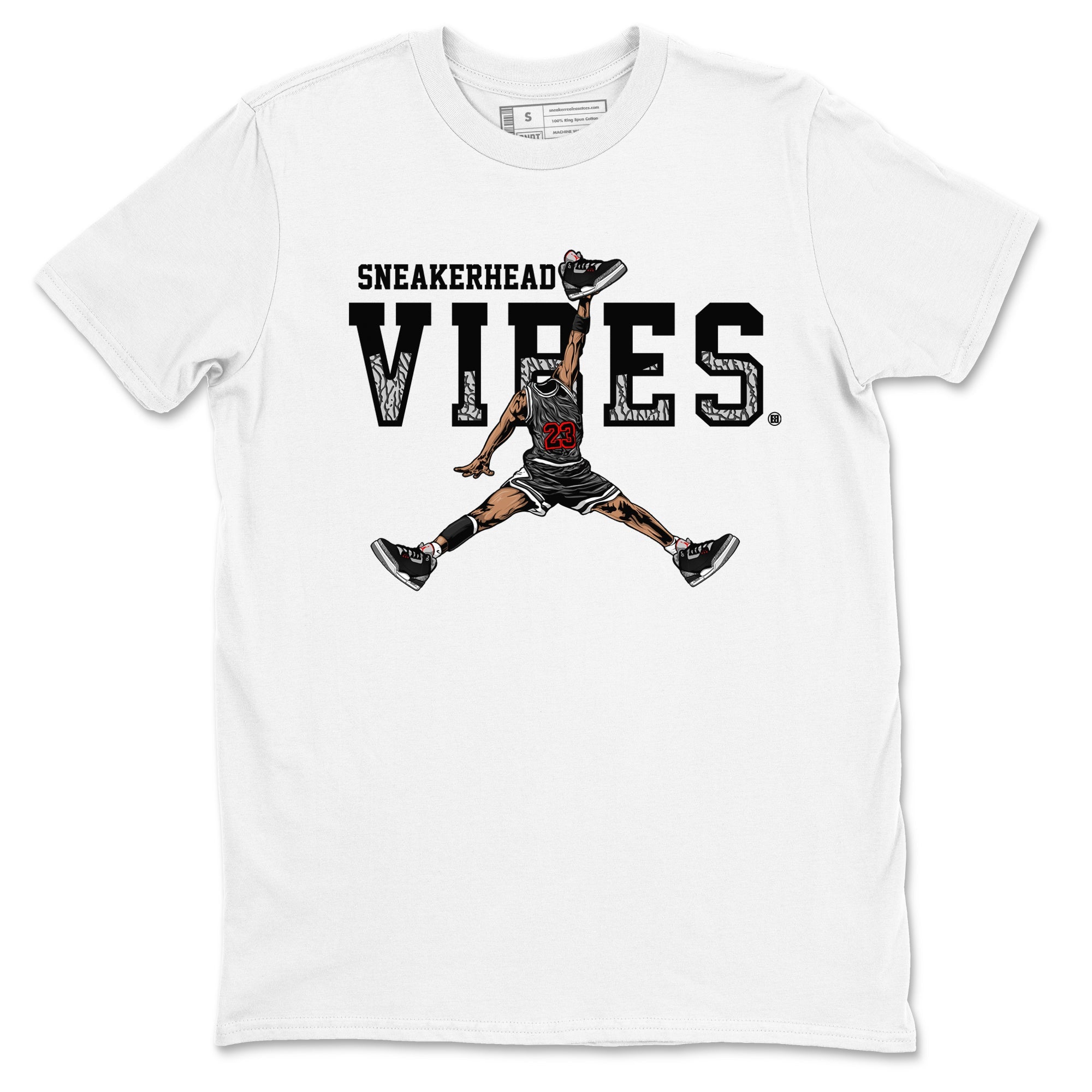 3s Black Cement shirts to match jordans Sneakerhead Vibes sneaker match tees Air Jordan 3 Retro OG Black Cement match shoes to clothes SNRT Sneaker Tees unisex cotton White 2 shirts