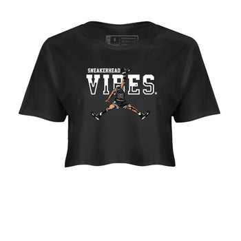 AJ4 White Thunder shirts to match jordans Sneakerhead Vibes sneaker match tees Air Jordan 4 White Thunder SNRT Sneaker Tees streetwear brand Black 2 crop tee
