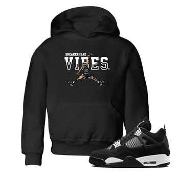 AJ4 White Thunder shirts to match jordans Sneakerhead Vibes sneaker match tees Air Jordan 4 White Thunder SNRT Sneaker Tees streetwear brand Baby and Youth Black 1 cotton tee