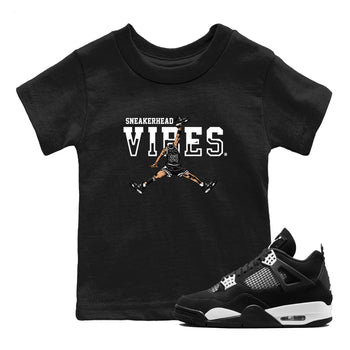 AJ4 White Thunder shirts to match jordans Sneakerhead Vibes sneaker match tees Air Jordan 4 White Thunder SNRT Sneaker Tees streetwear brand Baby and Youth Black 1 cotton tee