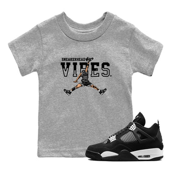 AJ4 White Thunder shirts to match jordans Sneakerhead Vibes sneaker match tees Air Jordan 4 White Thunder SNRT Sneaker Tees streetwear brand Baby and Youth Heather Grey 1 cotton tee