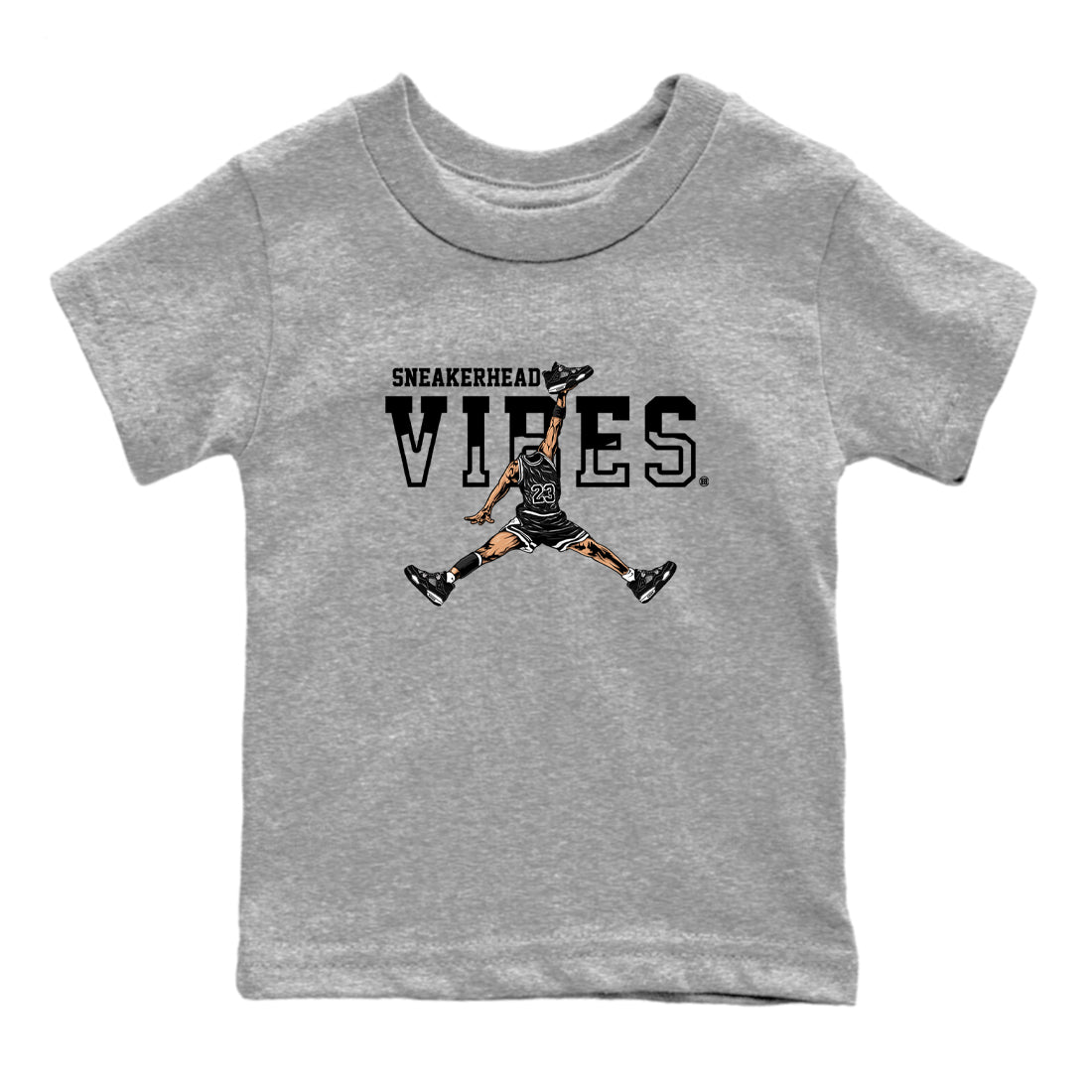 AJ4 White Thunder shirts to match jordans Sneakerhead Vibes sneaker match tees Air Jordan 4 White Thunder SNRT Sneaker Tees streetwear brand Baby and Youth Heather Grey 2 cotton tee