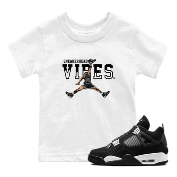AJ4 White Thunder shirts to match jordans Sneakerhead Vibes sneaker match tees Air Jordan 4 White Thunder SNRT Sneaker Tees streetwear brand Baby and Youth White 1 cotton tee