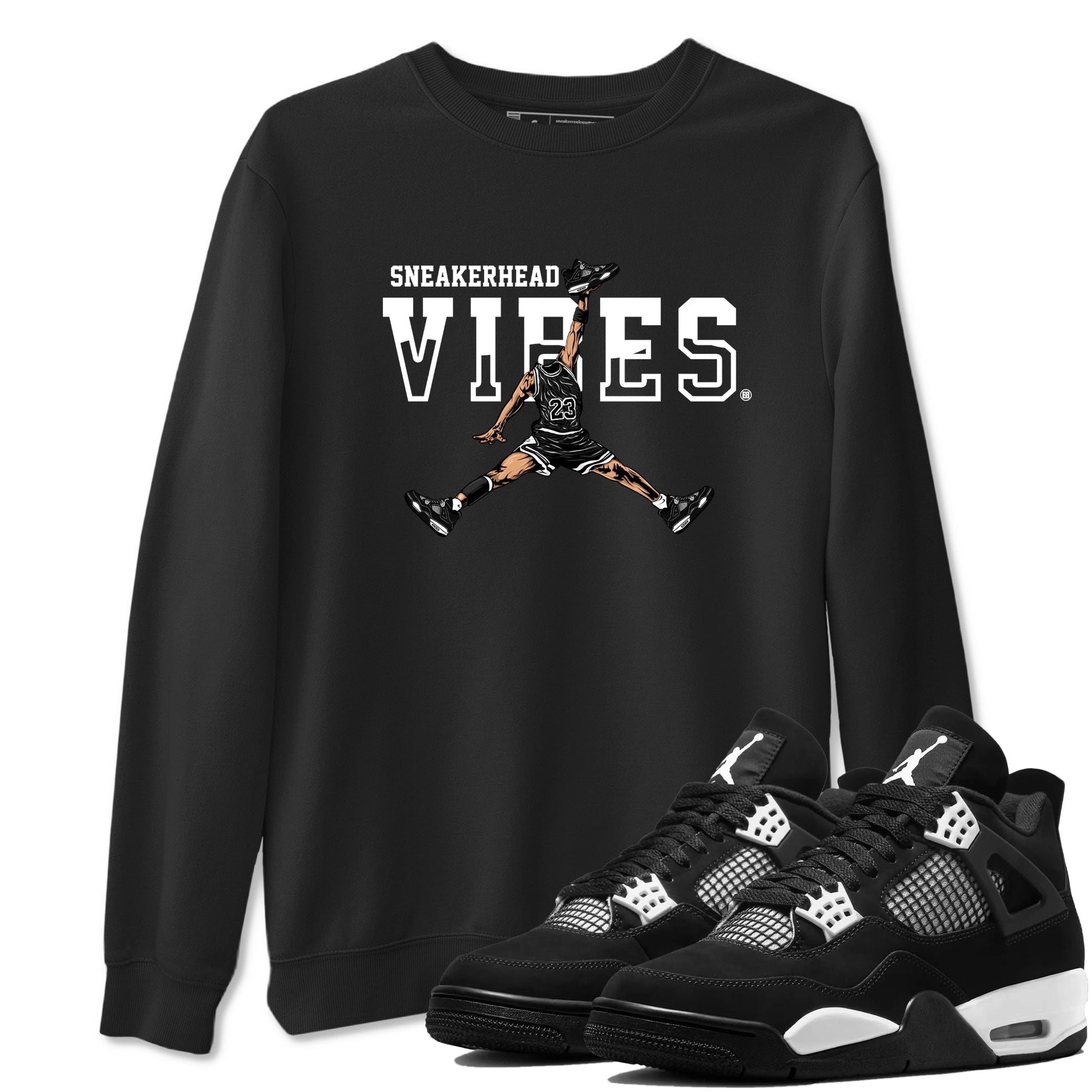 AJ4 White Thunder shirts to match jordans Sneakerhead Vibes sneaker match tees Air Jordan 4 White Thunder SNRT Sneaker Tees streetwear brand Black 1 unisex cotton tee