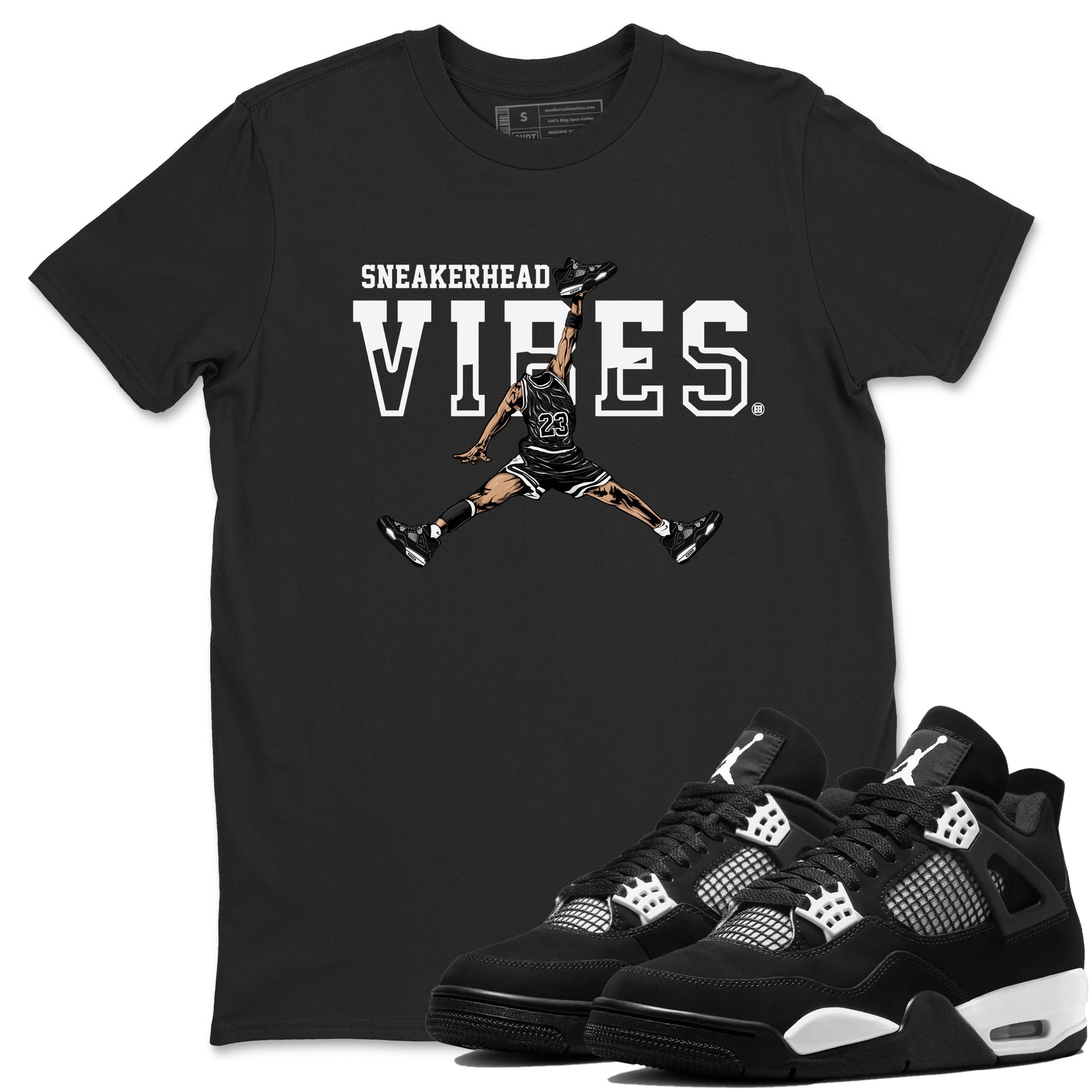 Sneakerhead Vibes SNRT Sneaker Tees - Air Jordan 4 White Thunder - SNRT Sneaker T-shirts