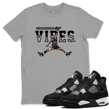 AJ4 White Thunder shirts to match jordans Sneakerhead Vibes sneaker match tees Air Jordan 4 White Thunder SNRT Sneaker Tees streetwear brand Heather Grey 1 unisex cotton tee