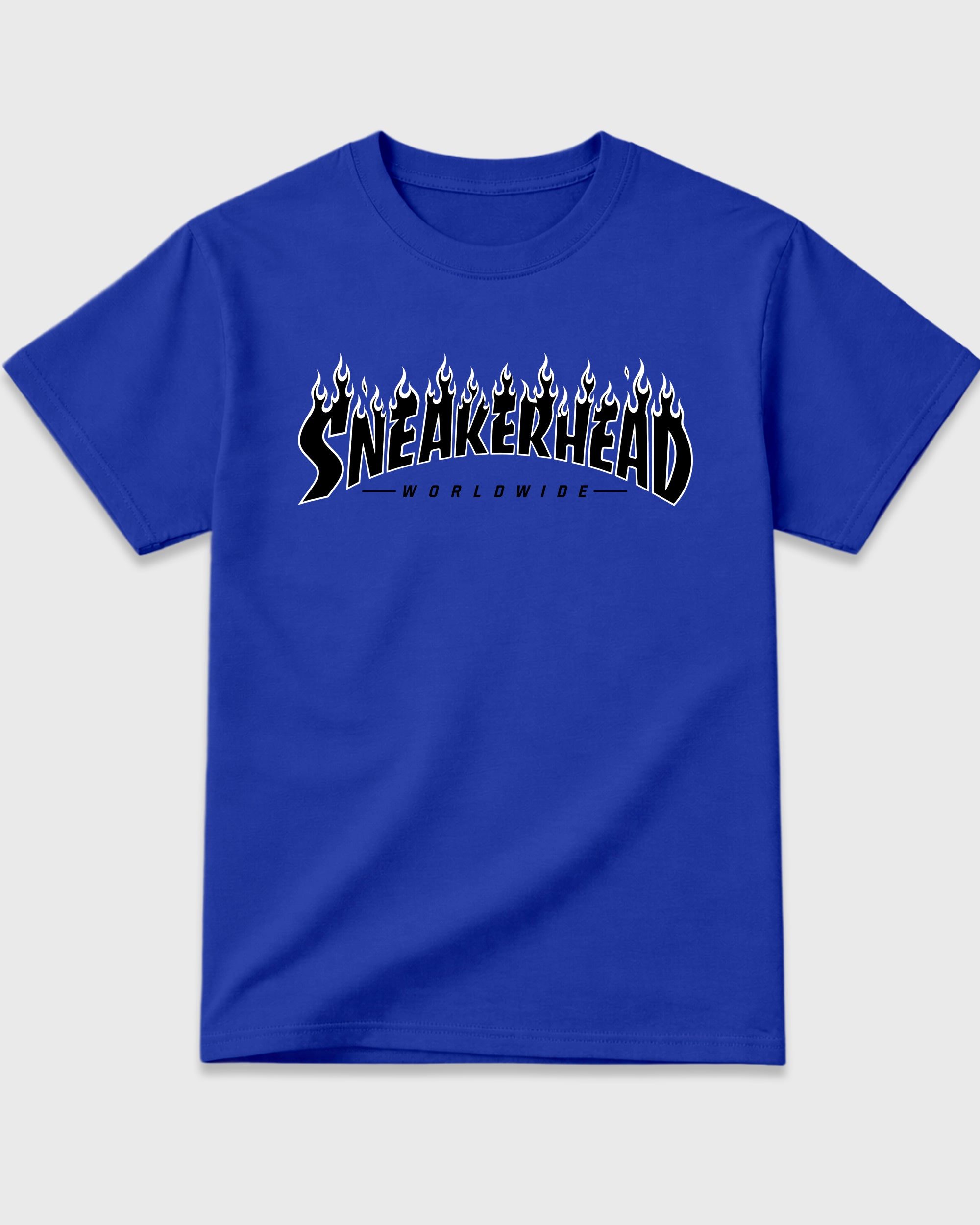 Sneakerhead Worldwide Graphic T-Shirt featuring original streetwear artwork designed to match the Air Jordan 1 Royal. Royal Blue 2 Graphic T-Shirt.