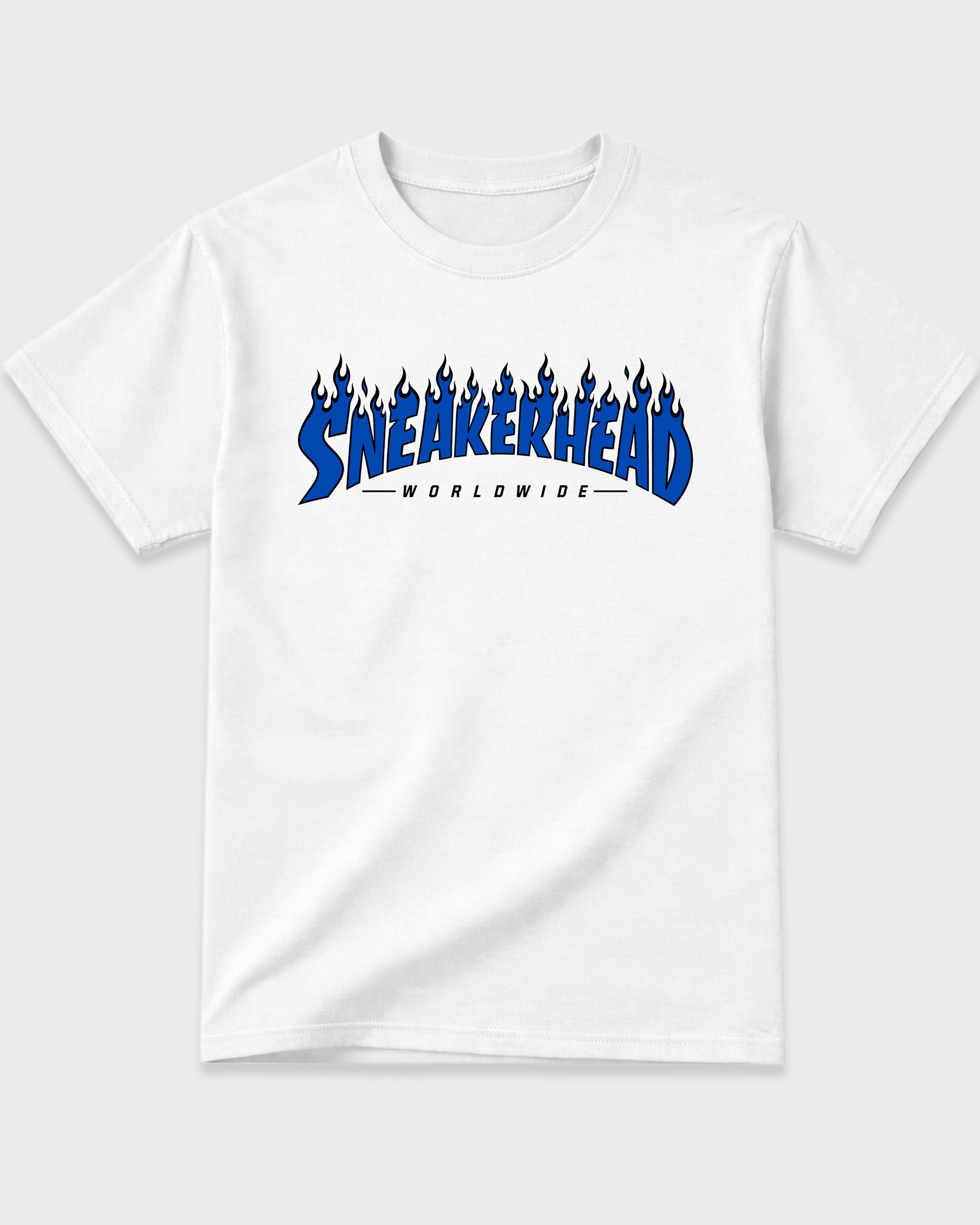 Sneakerhead Worldwide Graphic T-Shirt featuring original streetwear artwork designed to match the Air Jordan 1 Royal. White 2 Graphic T-Shirt.