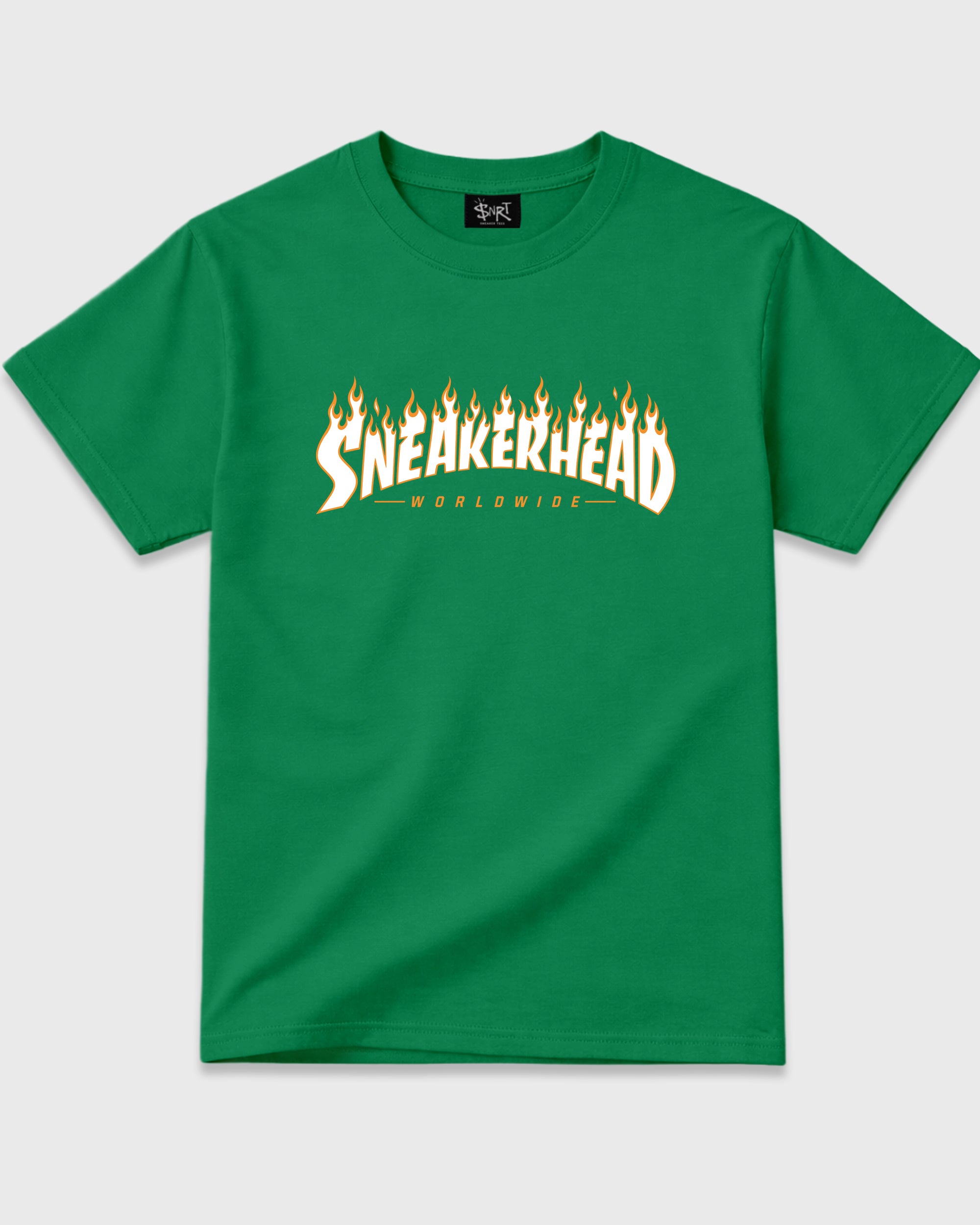 Sneakerhead Worldwide Graphic T-Shirt featuring original streetwear artwork designed to match the Air Jordan 11 Green Screen. Kelly Green 2 Graphic T-Shirt.