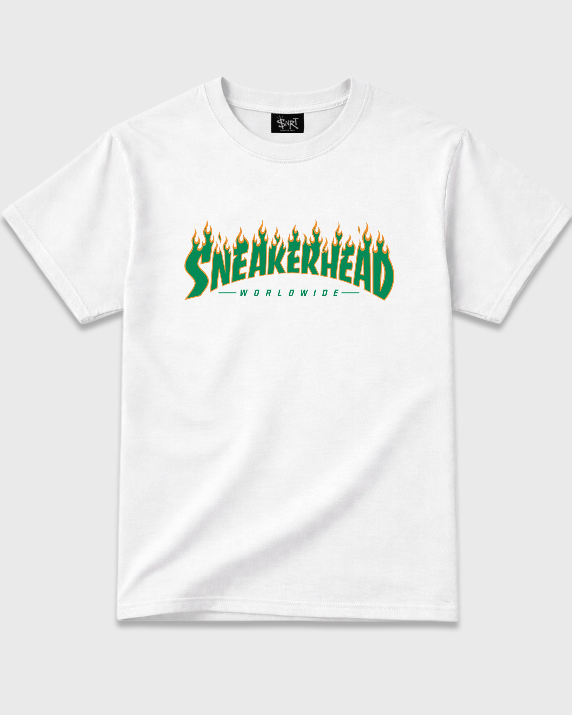 Sneakerhead Worldwide Graphic T-Shirt featuring original streetwear artwork designed to match the Air Jordan 11 Green Screen. White 2 Graphic T-Shirt.