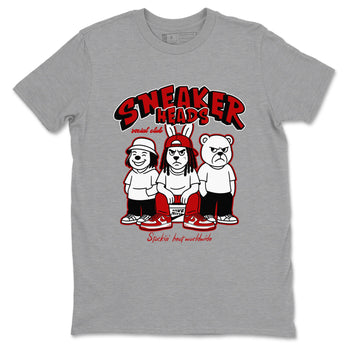 Sneakerheads Social Club sneaker match t-shirt styled to complete your fit with the Air Force 1 University Red sneakers, AF1 Terror Squad shown in Heather Grey 2.