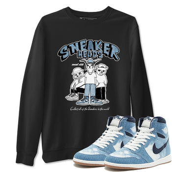 Air Jordan 1 Denim shirts to match jordans Sneakerheads Social Club sneaker match tees Air Jordan 1 Denim SNRT Sneaker Tees streetwear brand Black 1 unisex cotton tee