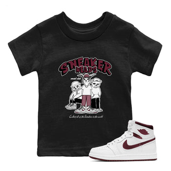 1s Metallic Burgundy shirts to match jordans Sneakerheads Social Club sneaker match tees Air Jordan 1 Metallic Burgundy SNRT Sneaker Tees streetwear brand Baby and Youth Black 1 cotton tee