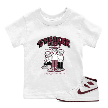 1s Metallic Burgundy shirts to match jordans Sneakerheads Social Club sneaker match tees Air Jordan 1 Metallic Burgundy SNRT Sneaker Tees streetwear brand Baby and Youth White 1 cotton tee