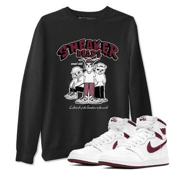 1s Metallic Burgundy shirts to match jordans Sneakerheads Social Club sneaker match tees Air Jordan 1 Metallic Burgundy SNRT Sneaker Tees streetwear brand Black 1 unisex cotton tee