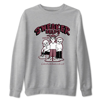 1s Metallic Burgundy shirts to match jordans Sneakerheads Social Club sneaker match tees Air Jordan 1 Metallic Burgundy SNRT Sneaker Tees streetwear brand Heather Grey 2 unisex cotton tee