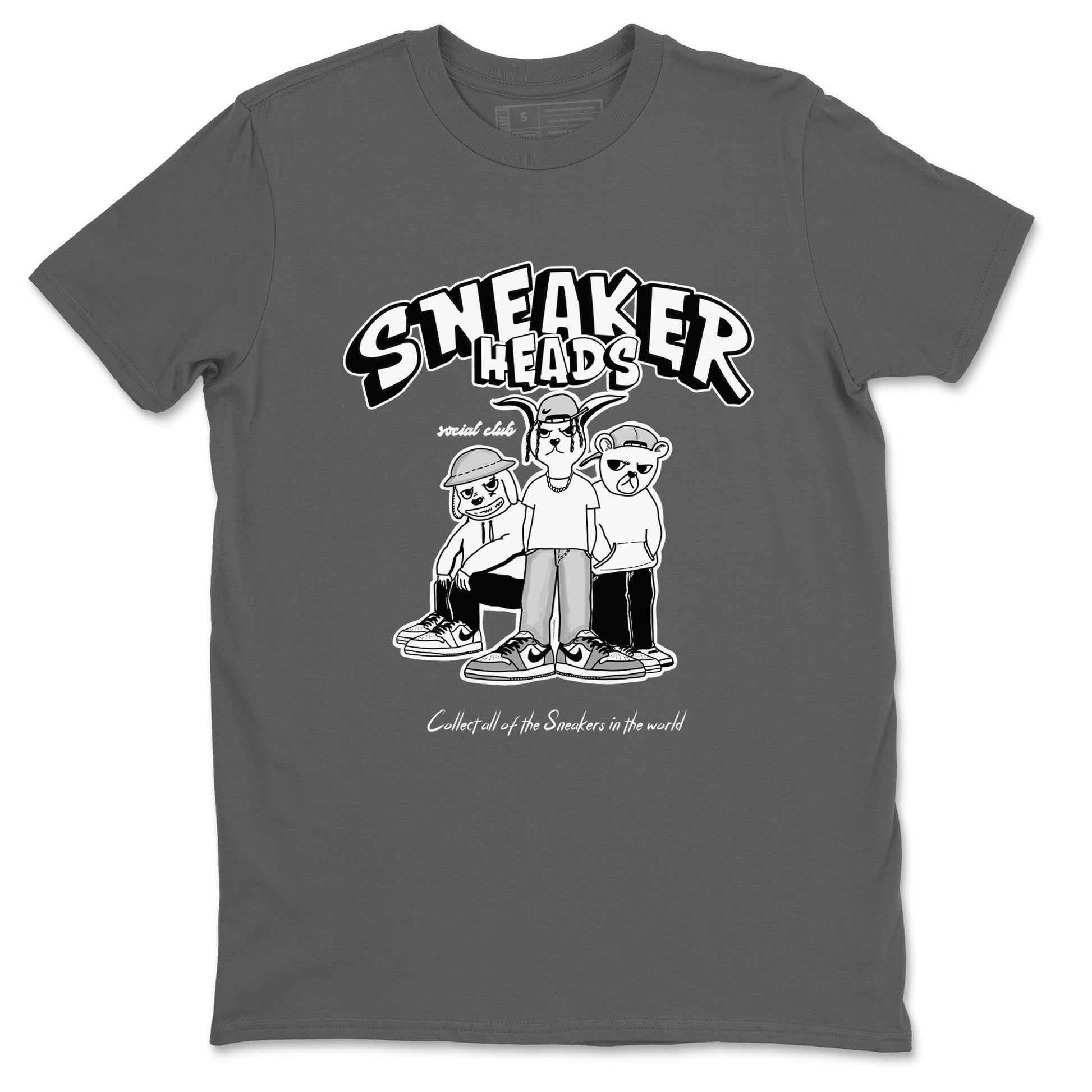 AJ1 Wolf Grey shirts to match jordans Sneakerheads Social Club sneaker match tees Air Jordan 1 Wolf Grey SNRT Sneaker Tees streetwear brand Cool Grey 2 unisex cotton tee