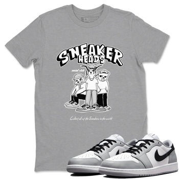 AJ1 Wolf Grey shirts to match jordans Sneakerheads Social Club sneaker match tees Air Jordan 1 Wolf Grey SNRT Sneaker Tees streetwear brand Heather Grey 1 unisex cotton tee