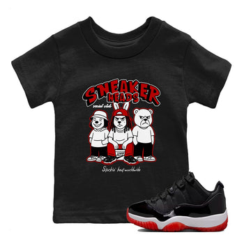 11s Bred shirts to match jordans Sneakerheads Social Club sneaker match tees Air Jordan 11 Retro Bred match shoes to clothes SNRT Sneaker Tees Youth Baby Black 1 tee