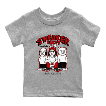 11s Bred shirts to match jordans Sneakerheads Social Club sneaker match tees Air Jordan 11 Retro Bred match shoes to clothes SNRT Sneaker Tees Youth Baby Heather Grey 2 tee