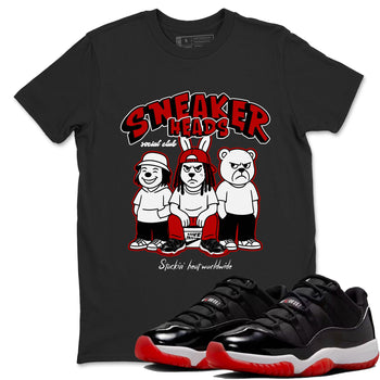 11s Bred shirts to match jordans Sneakerheads Social Club sneaker match tees Air Jordan 11 Retro Bred match shoes to clothes SNRT Sneaker Tees unisex cotton Black 1 shirts