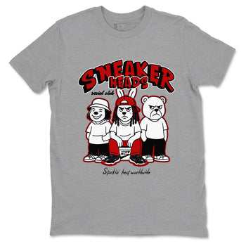 11s Bred shirts to match jordans Sneakerheads Social Club sneaker match tees Air Jordan 11 Retro Bred match shoes to clothes SNRT Sneaker Tees unisex cotton Heather Grey 2 shirts
