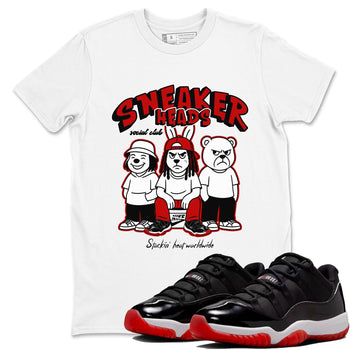 11s Bred shirts to match jordans Sneakerheads Social Club sneaker match tees Air Jordan 11 Retro Bred match shoes to clothes SNRT Sneaker Tees unisex cotton White 1 shirts