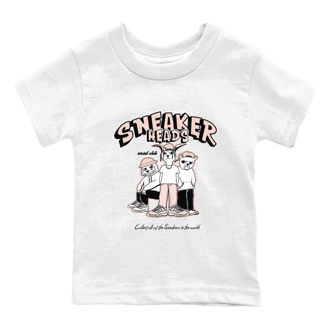 11s Legend Pink shirts to match jordans Sneakerheads Social Club sneaker match tees Air Jordan 11 Legend Pink SNRT Sneaker Tees streetwear brand Baby and Youth White 2 cotton tee